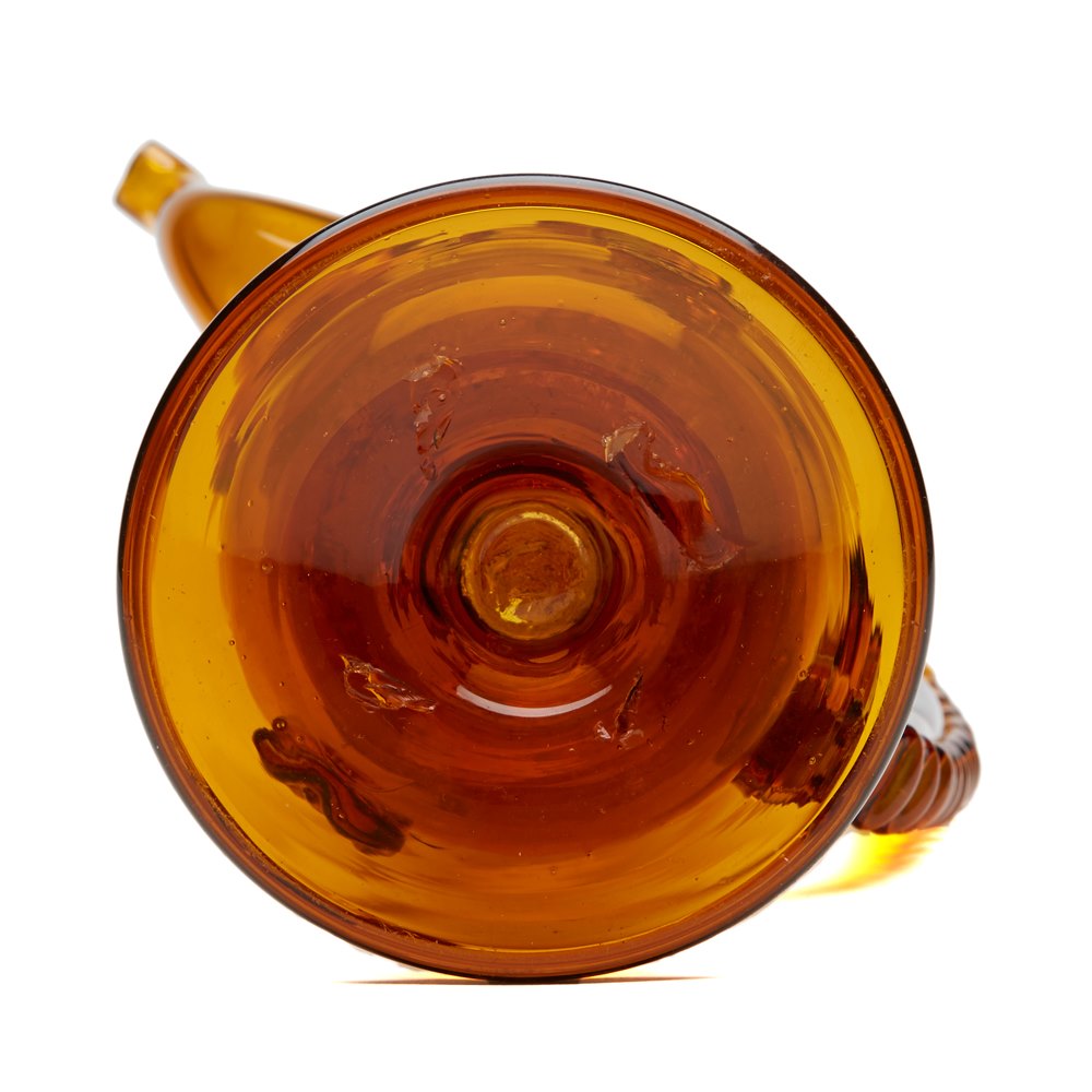 Amber English Glass Ewer 19th C. Latter 19th Century