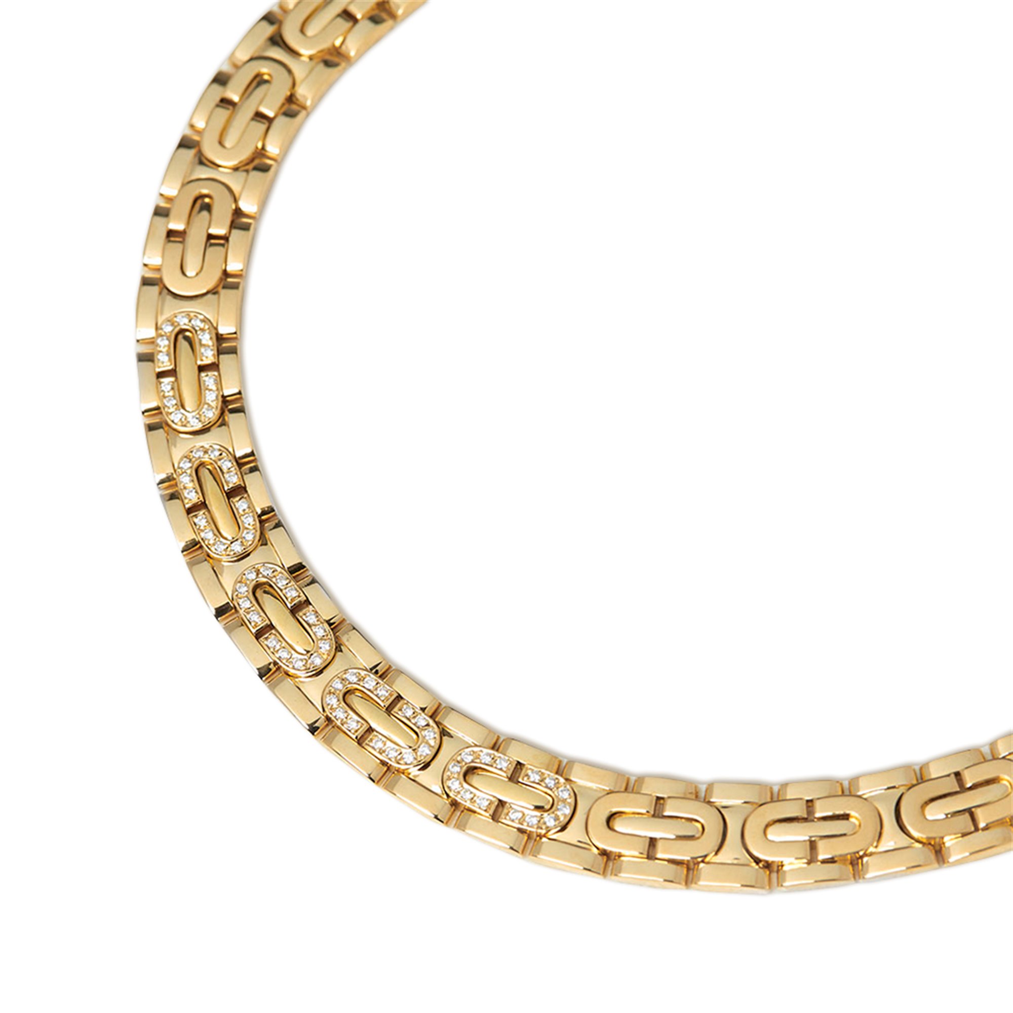 Cartier 18k Yellow Gold Oval Link Diamond Maillon Collar Necklace