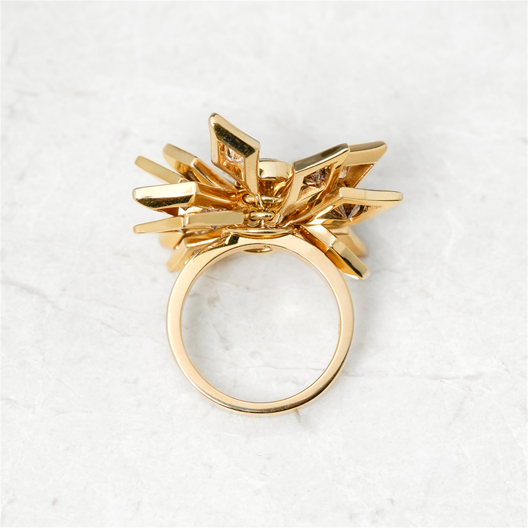 De Beers 18k Yellow Gold Fancy Brown & White Diamond Dress Ring
