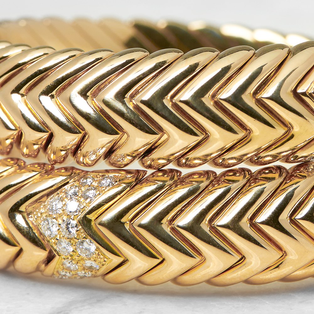 Bulgari 18k Yellow Gold  Diamond Serpenti Bracelet COM977 | Second  Hand Jewellery