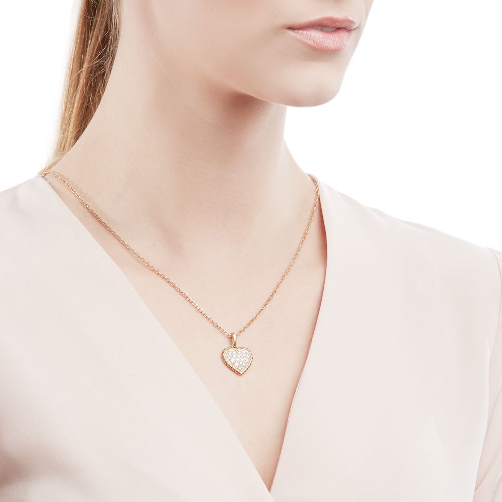 Van Cleef & Arpels 18k Yellow Gold 0.75ct Diamond Heart Necklace
