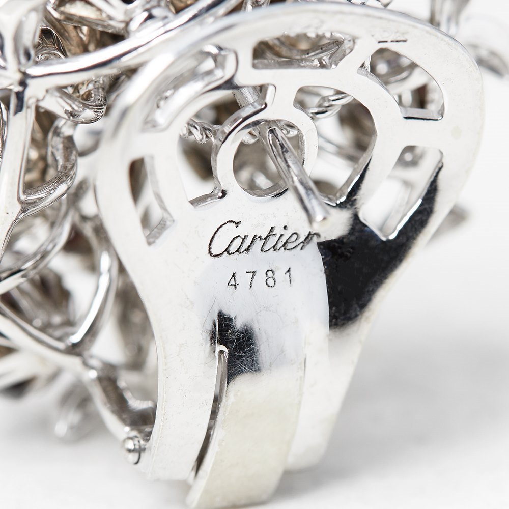 Cartier 18k White Gold Diamond, Ruby & Sapphire Trembler Earrings