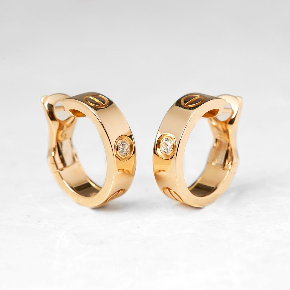 Cartier 18k Yellow Gold Diamond Love Earrings
