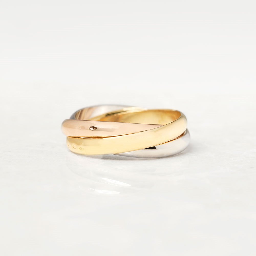 Cartier 18k Yellow, White & Rose Gold Trinity Ring