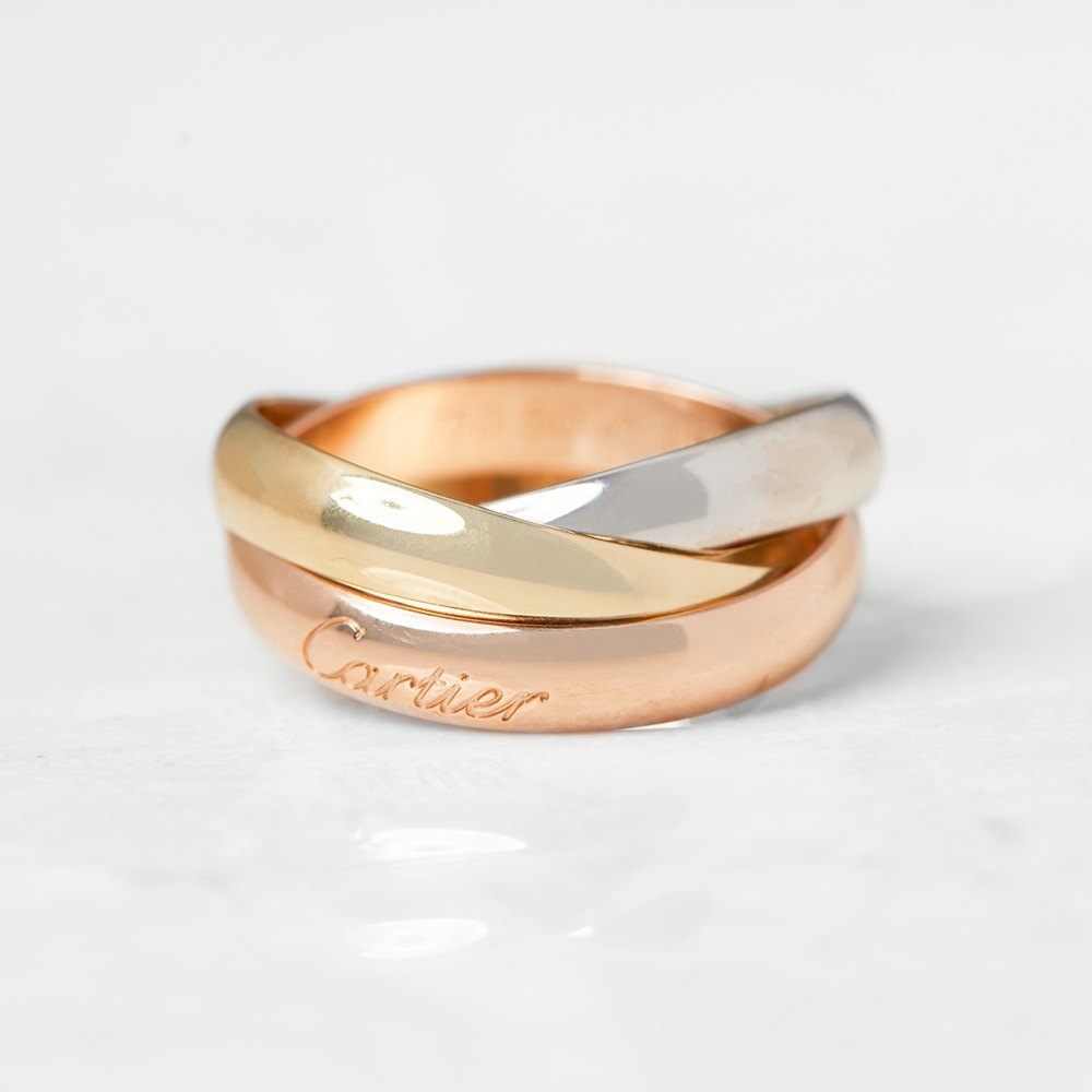 Cartier 18k Yellow, White & Rose Gold Trinity Ring Size K