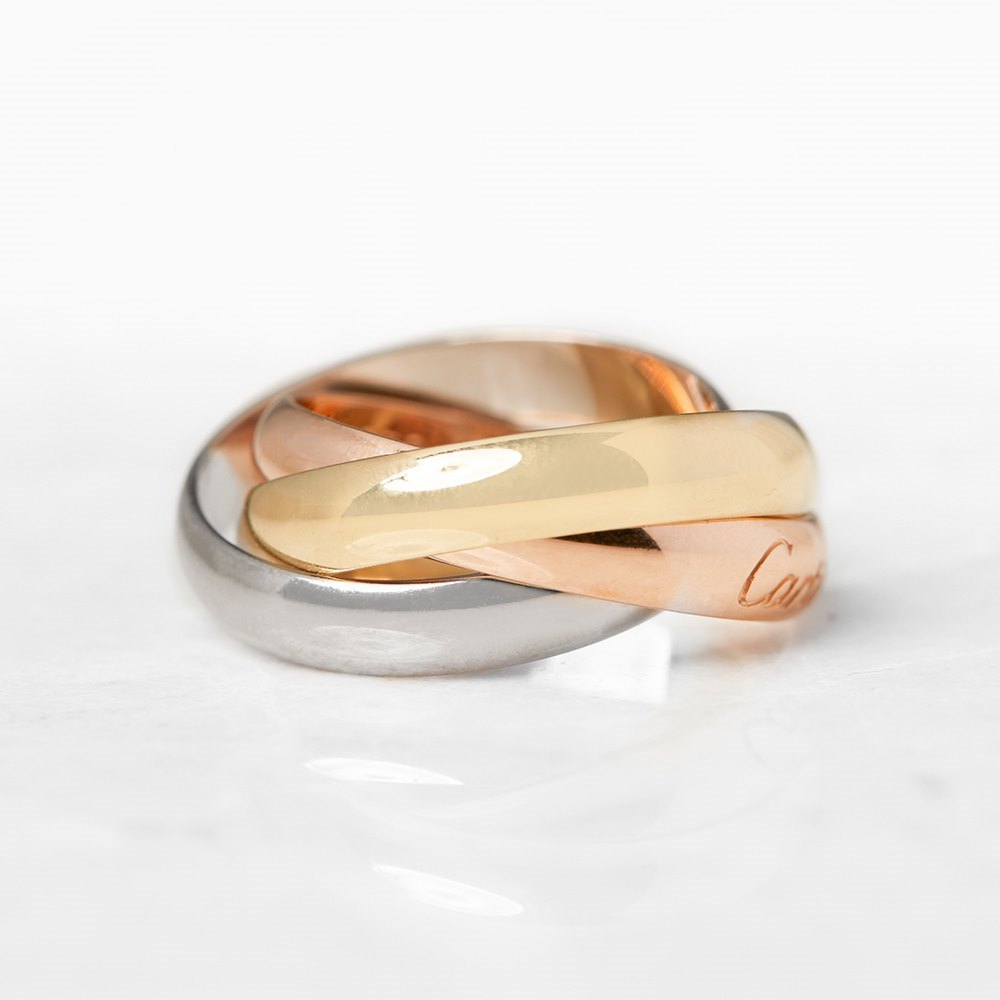 Cartier 18k Yellow, White & Rose Gold Trinity Ring Size K