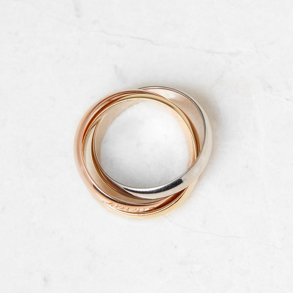 Cartier 18k Yellow, White & Rose Gold Trinity Ring Size K