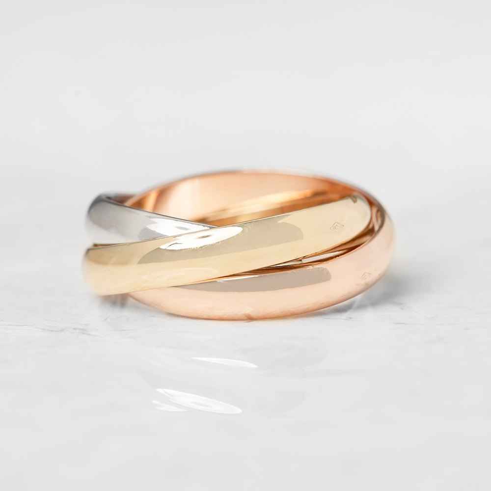 Cartier 18k Yellow, White & Rose Gold Trinity Ring Size N