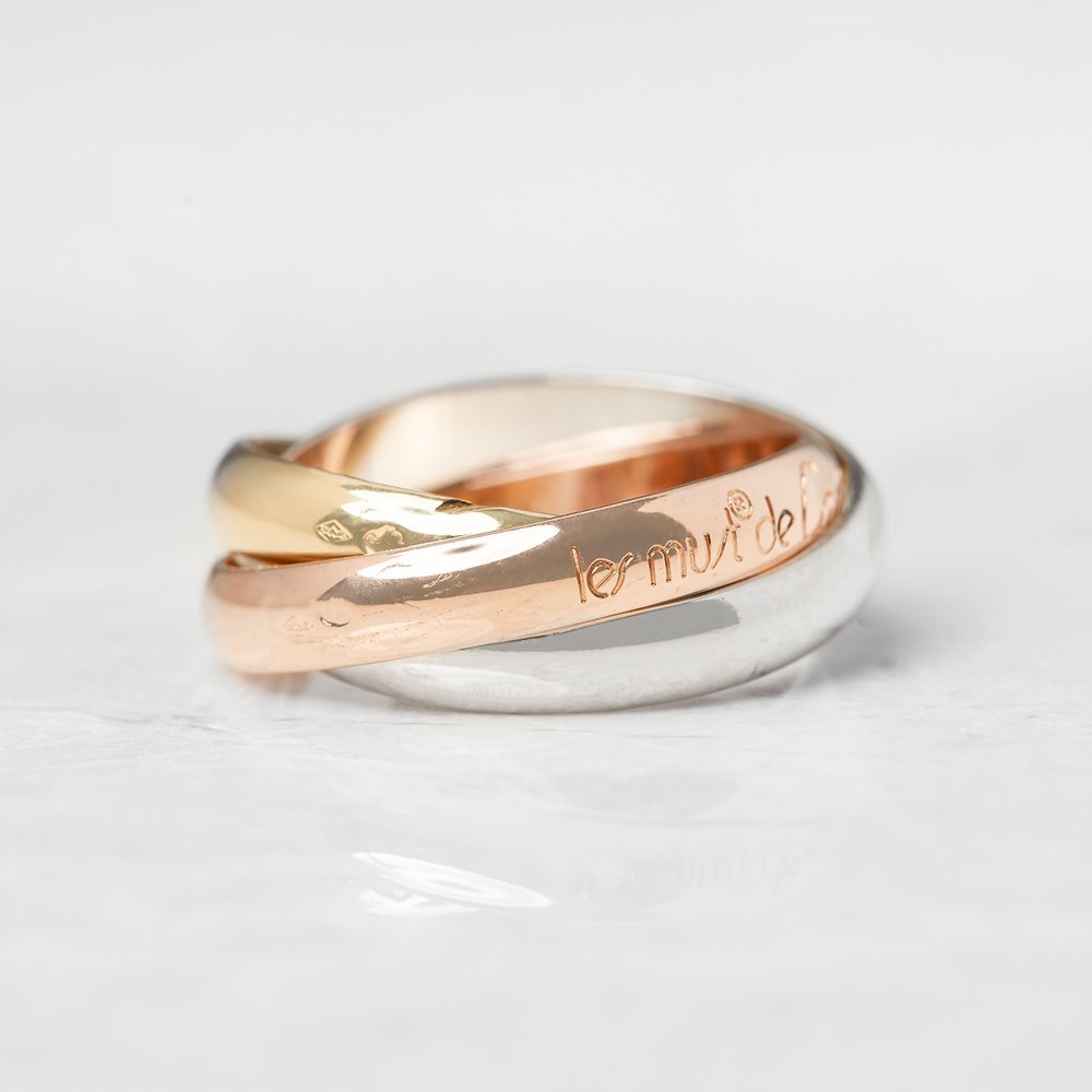Cartier 18k Yellow, White & Rose Gold Trinity Ring Size N