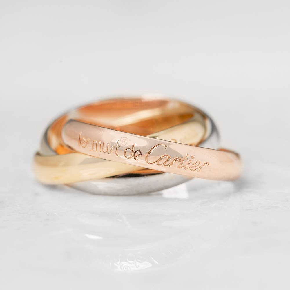 Cartier 18k Yellow, White & Rose Gold Trinity Ring Size N