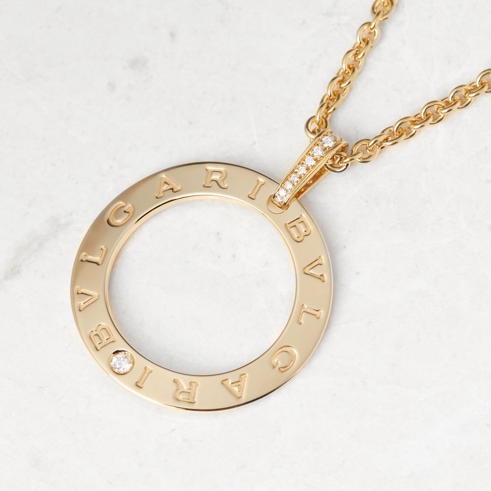 Bulgari 18k Yellow Gold Circle Pendant Necklace