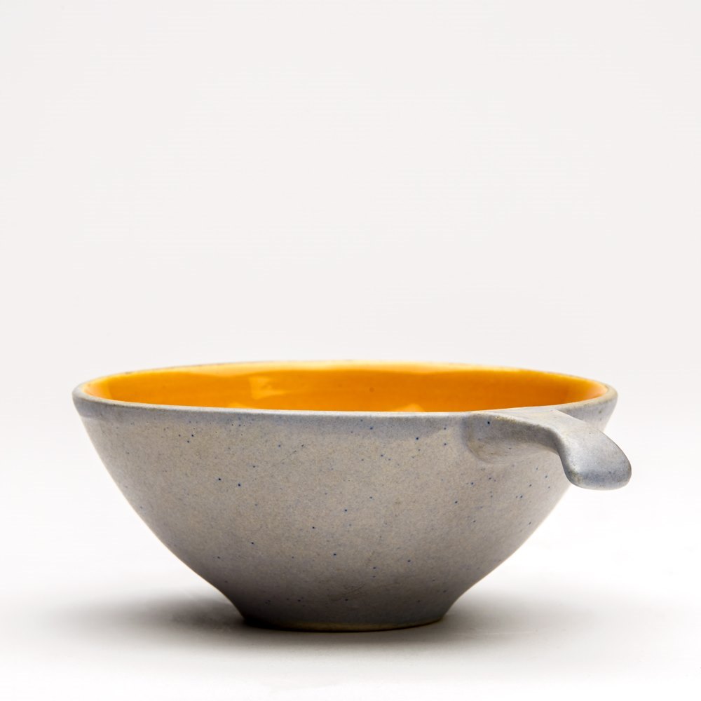 MODERNIST PAINTED AND SIGNED CUP & SAUCER c.1960 Circa 1960