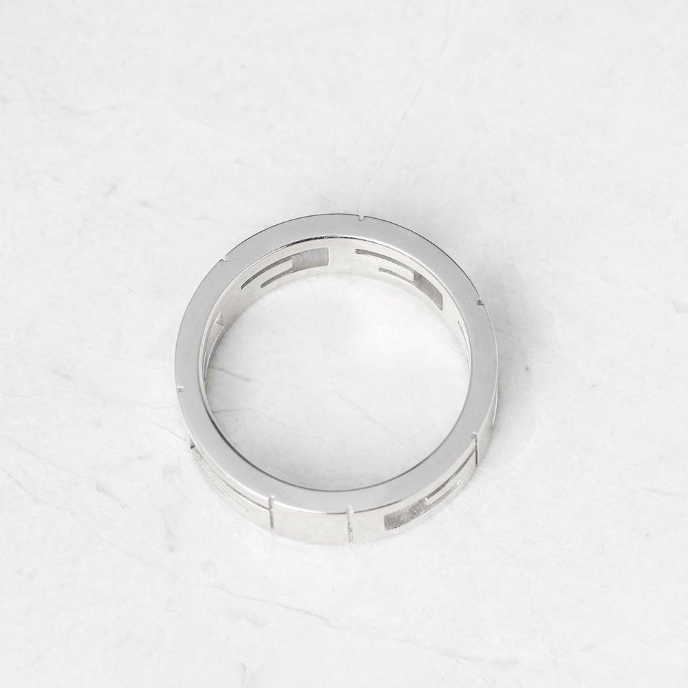 Gucci 18k White Gold G Logo Design Band Ring
