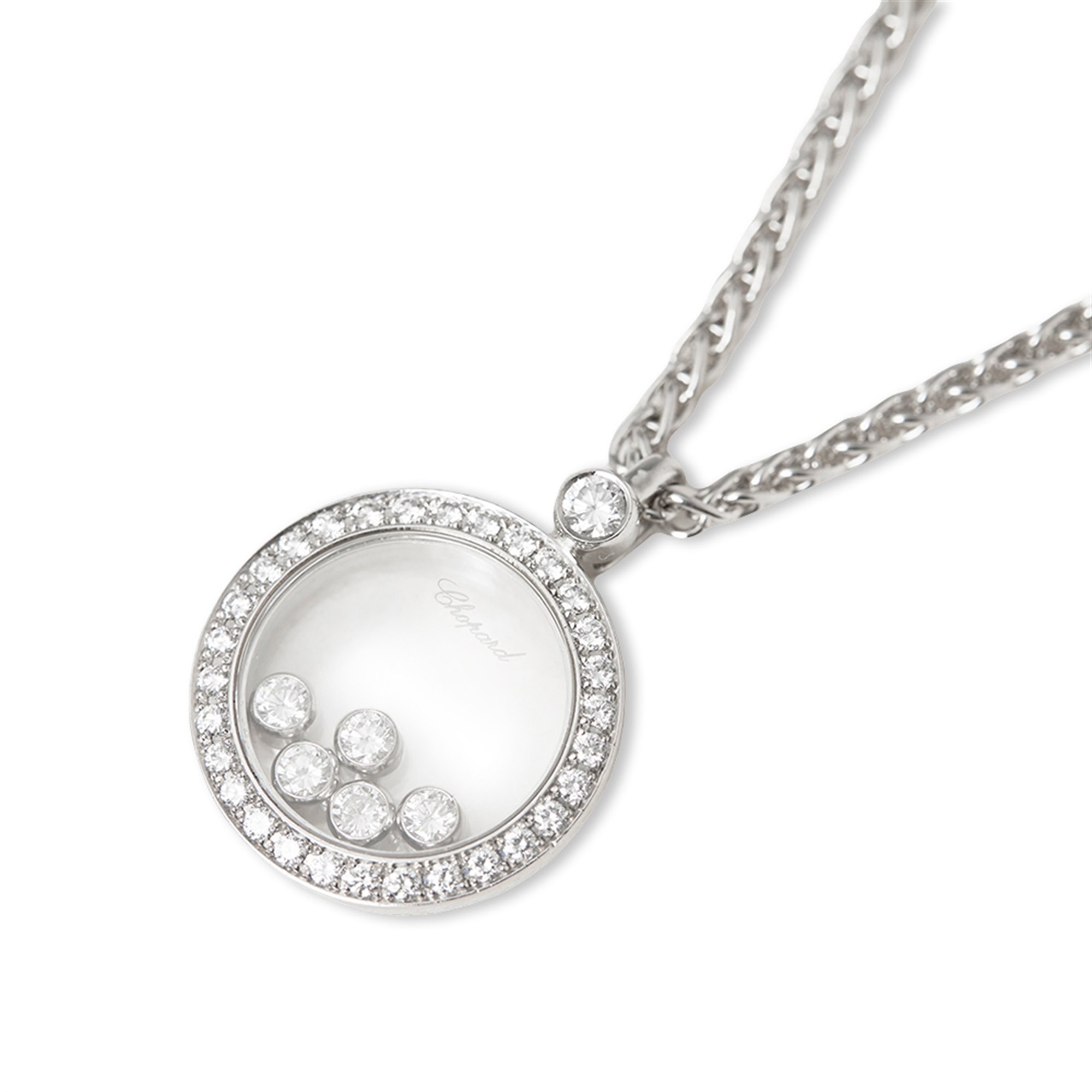 Chopard 18k White Gold Happy Diamonds Pendant Necklace