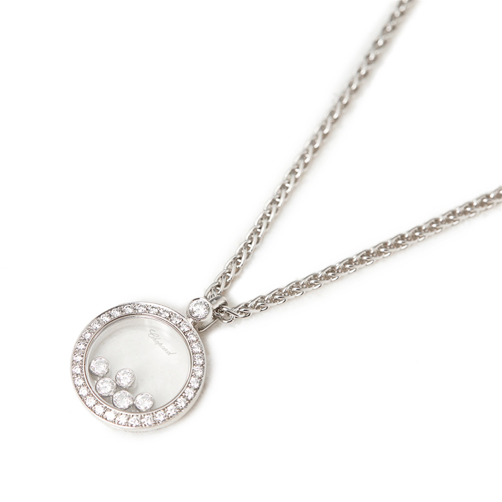 Chopard 18k White Gold Happy Diamonds Pendant Necklace