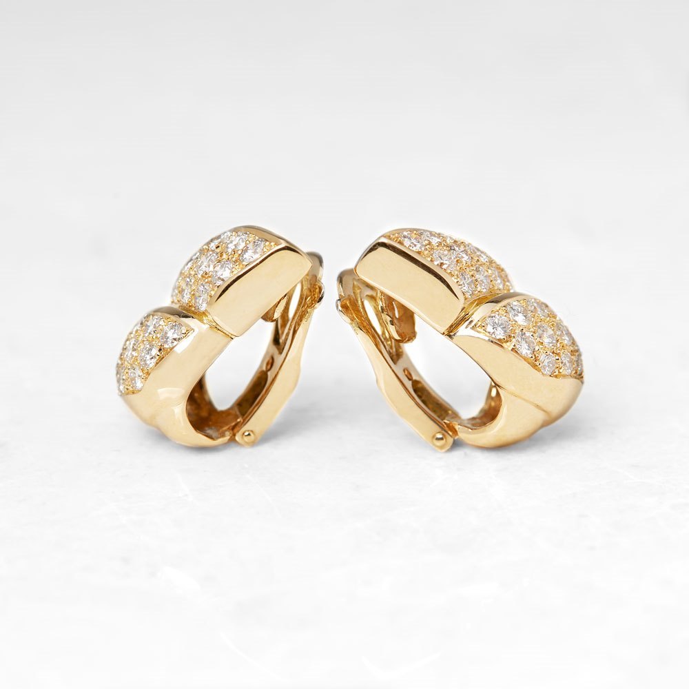 Van Cleef & Arpels 18k Yellow Gold Diamond Earrings