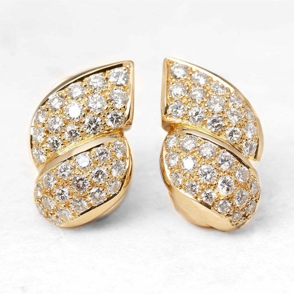 Van Cleef & Arpels 18k Yellow Gold Diamond Earrings
