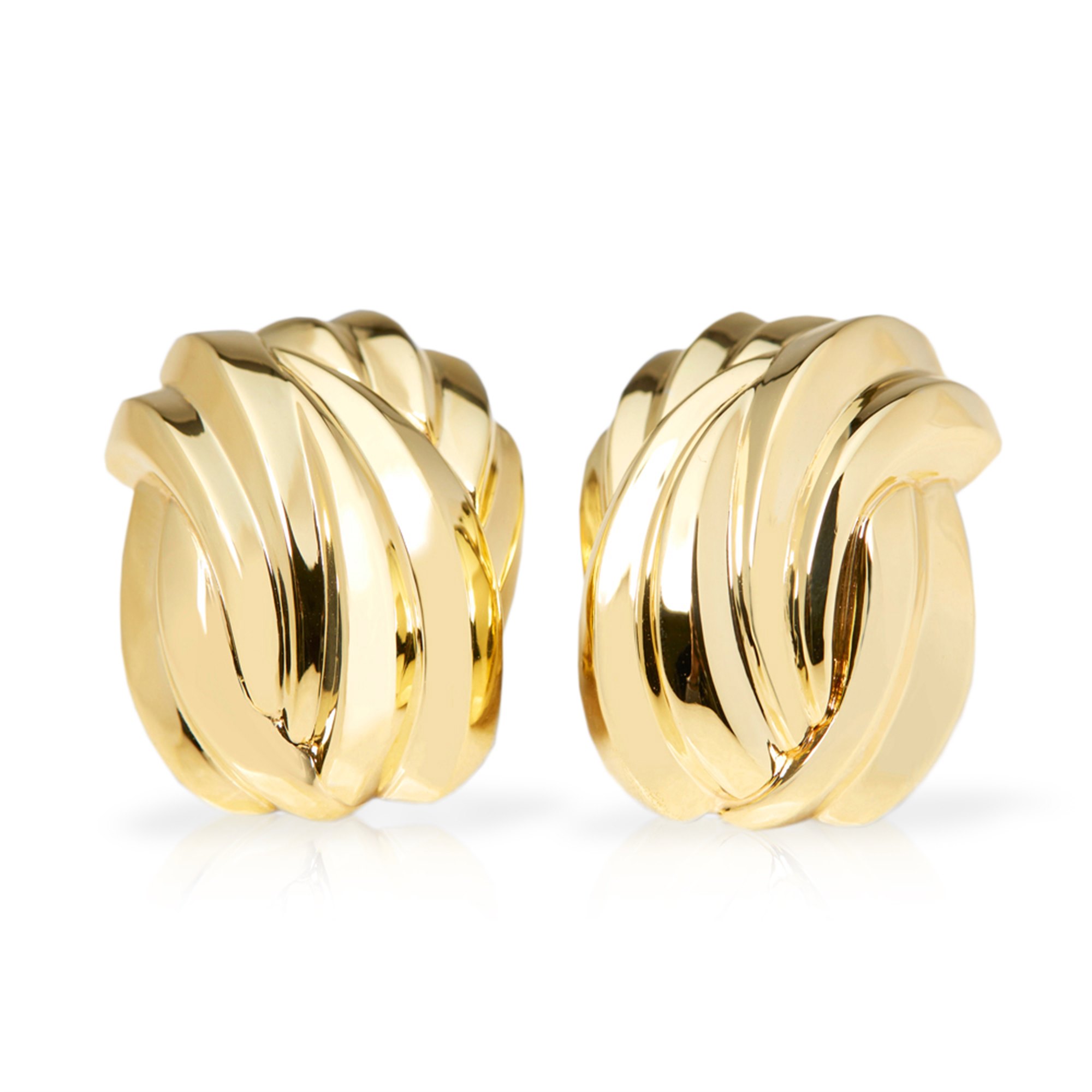 Tiffany & Co. 18k Yellow Gold Shell Design Clip-On Earrings