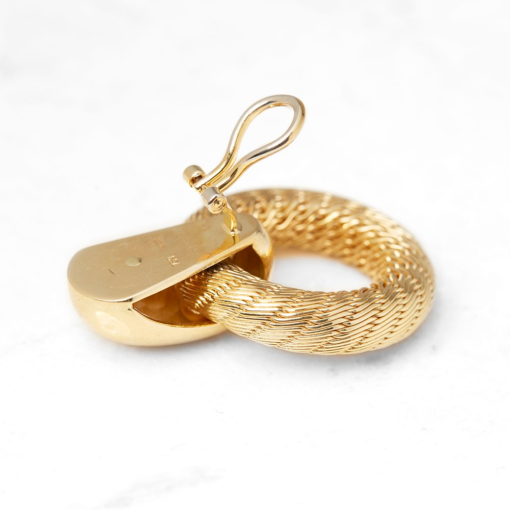 Tiffany & Co. 18k Yellow Gold Woven Hoop Design Clip-On Earrings