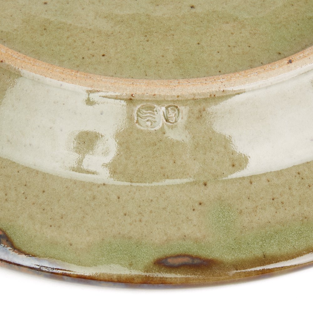 DAVID FRITH ABSTRACT DECORATED STONEWARE DISH 20TH C. 20th Century