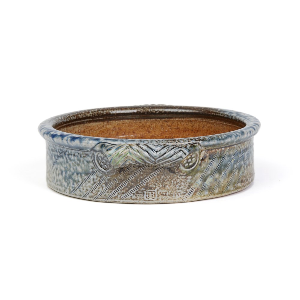 Jane Hamlyn Studio Pottery Saltglazed Handled Bowl 20th C. Believed circa 1980-2000