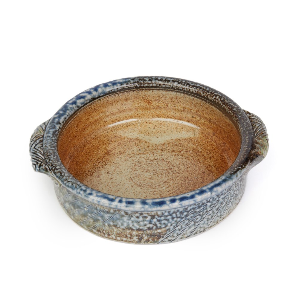 Jane Hamlyn Studio Pottery Saltglazed Handled Bowl 20th C. Believed circa 1980-2000