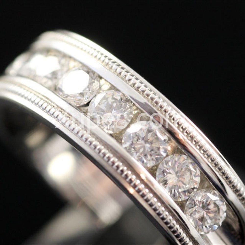 18k White Gold 18K White Gold Half Eternity Diamond Ring