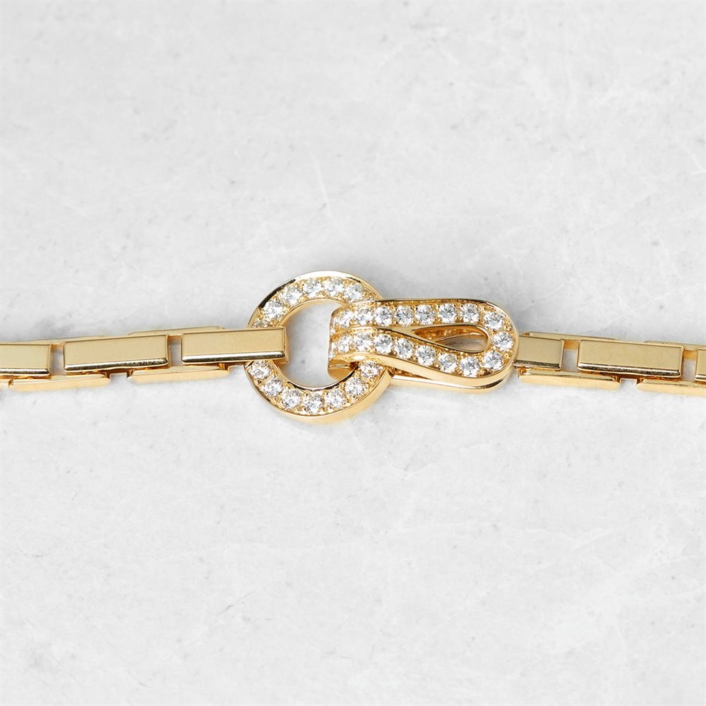 Cartier 18k Yellow Gold Diamond Agrafe Necklace