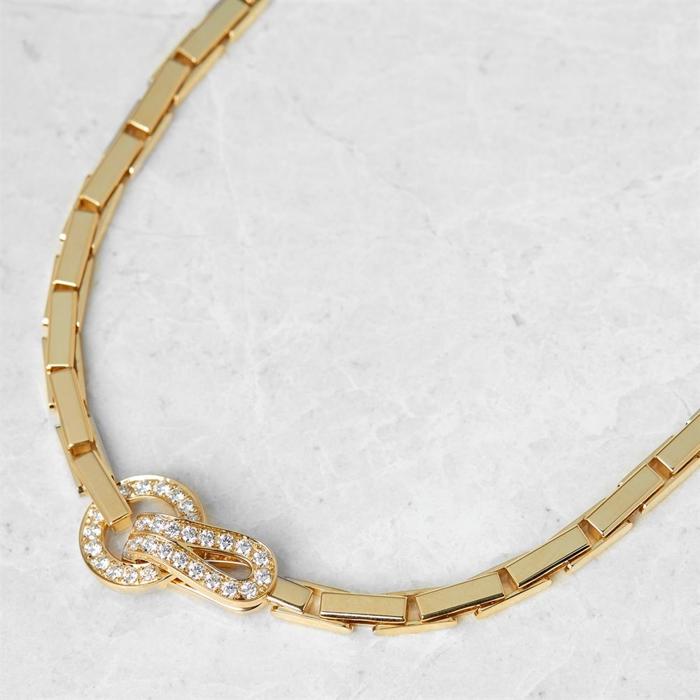 Cartier 18k Yellow Gold Diamond Agrafe Necklace