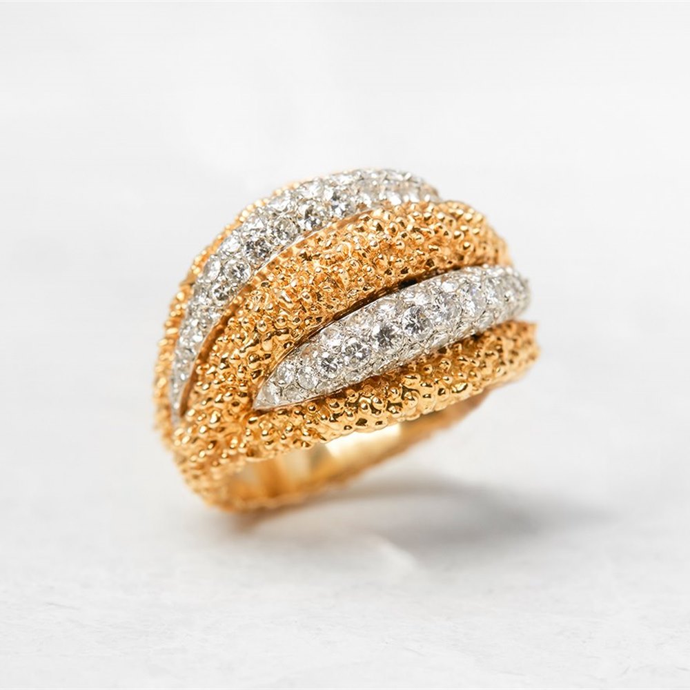 Van Cleef & Arpels 18k Yellow Gold Diamond Vintage Ring