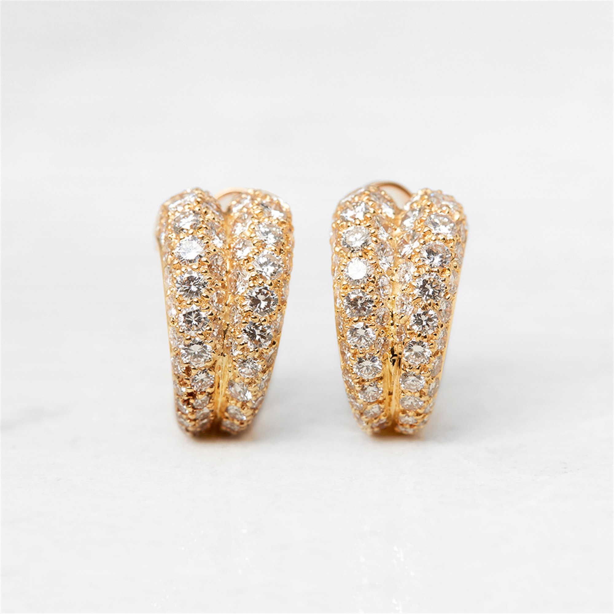 Cartier 18k Yellow Gold Diamond Double Hoop Earrings