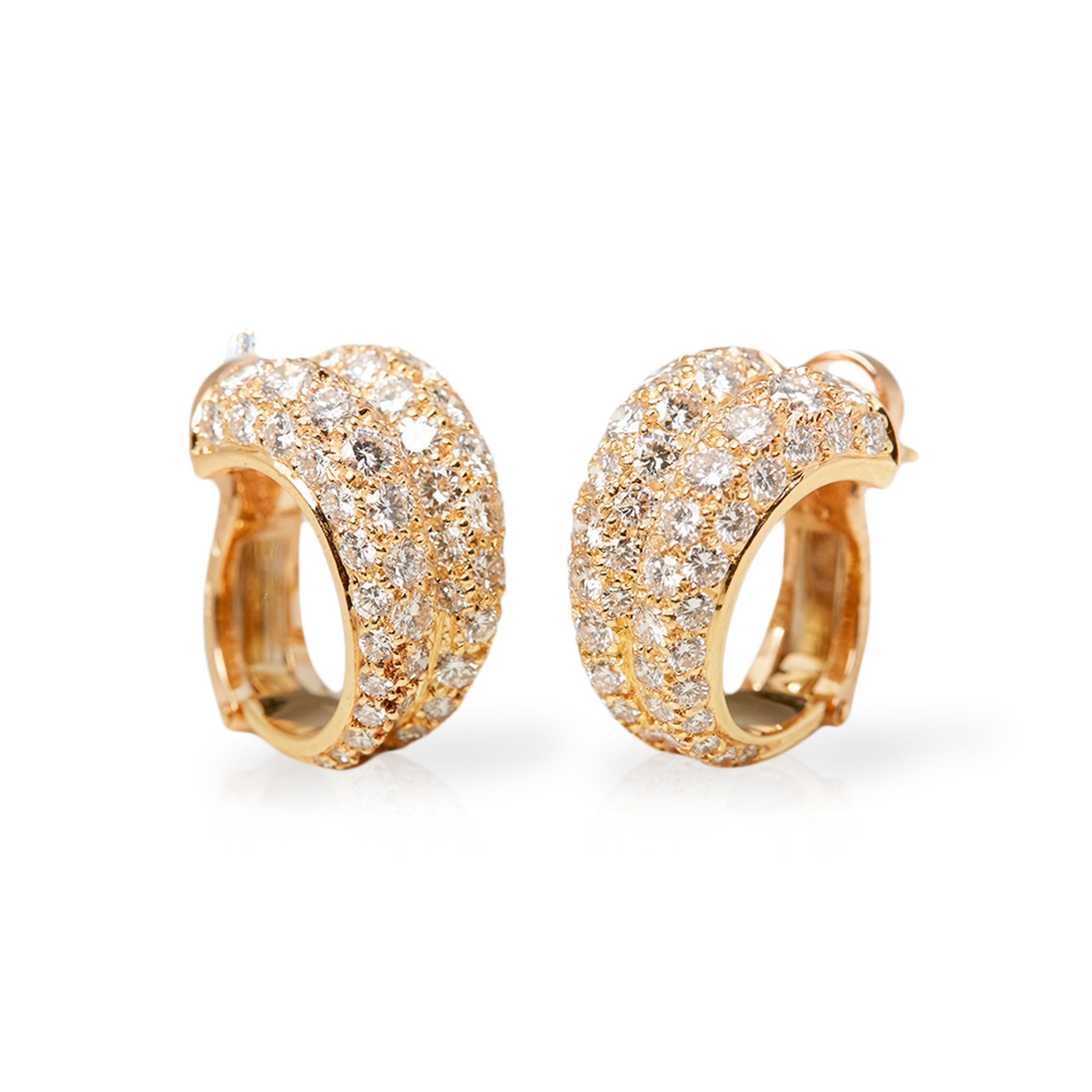 Cartier 18k Yellow Gold Diamond Double Hoop Earrings