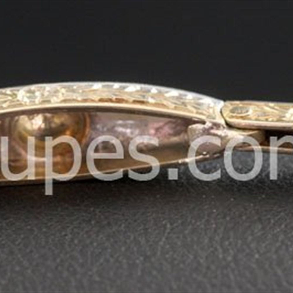 18k Yellow Gold & Platinum Beautiful 1920'S Art Deco 18K Yellow Gold Platinum Top Set Diamond Bracelet