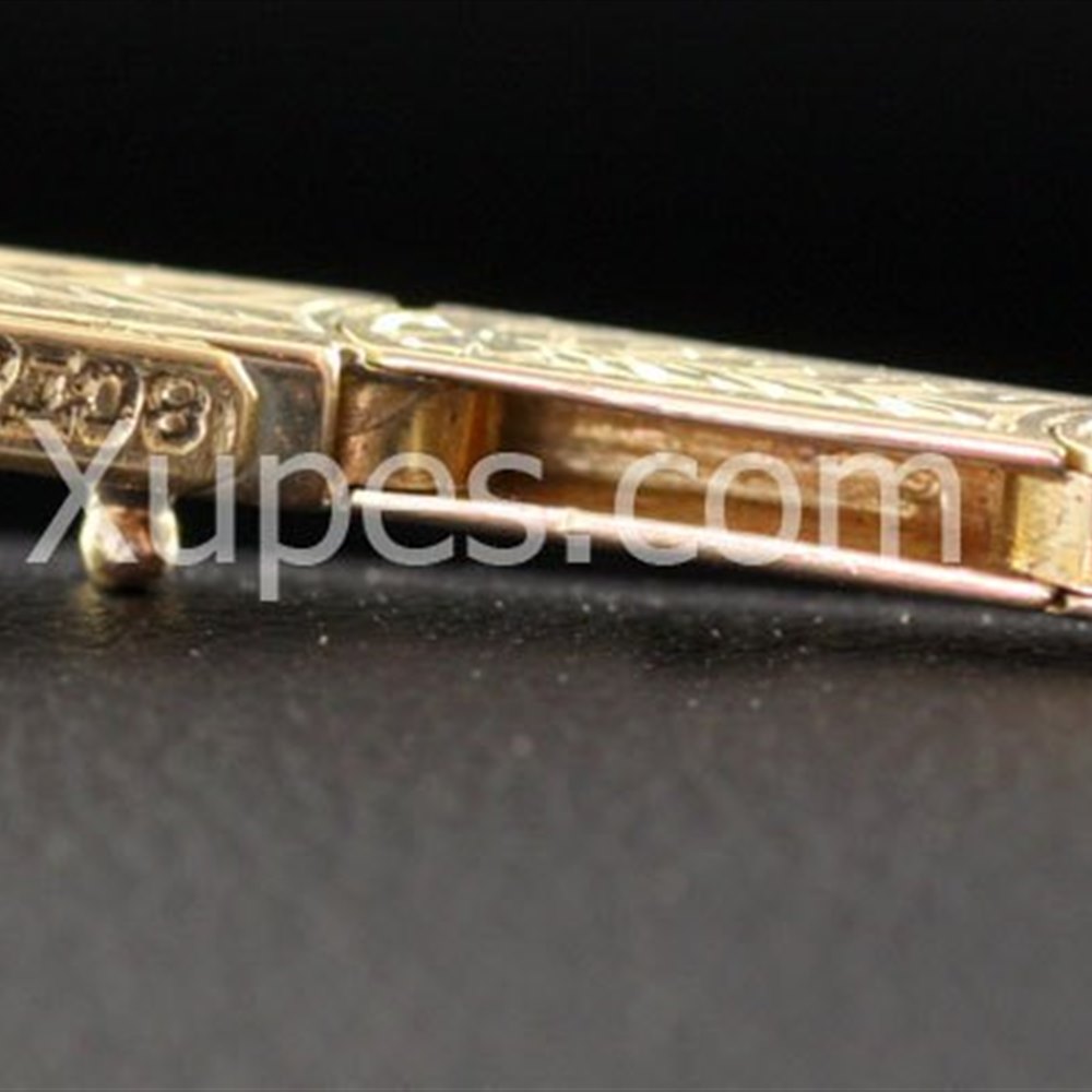 18k Yellow Gold & Platinum Beautiful 1920'S Art Deco 18K Yellow Gold Platinum Top Set Diamond Bracelet