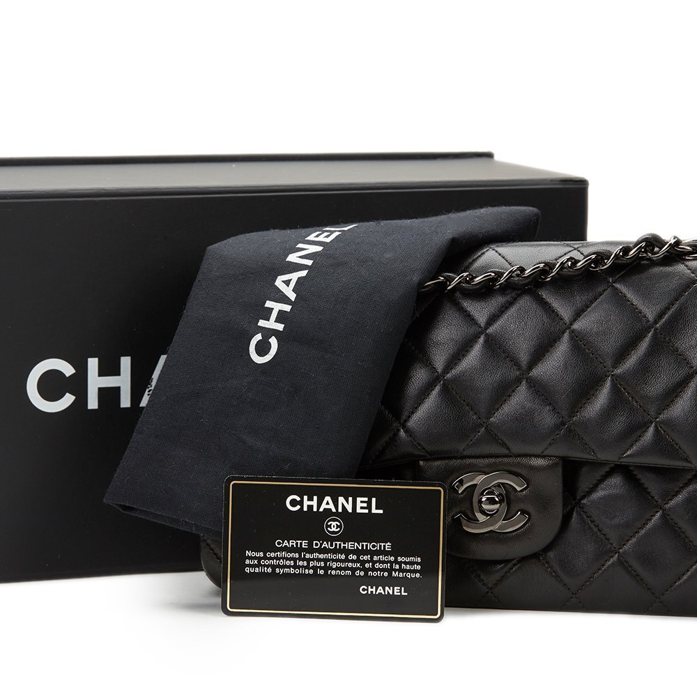 Chanel So Black Reissue 255 Flap Bag Quilted Glazed Calfskin 225 Black   Inox Wind