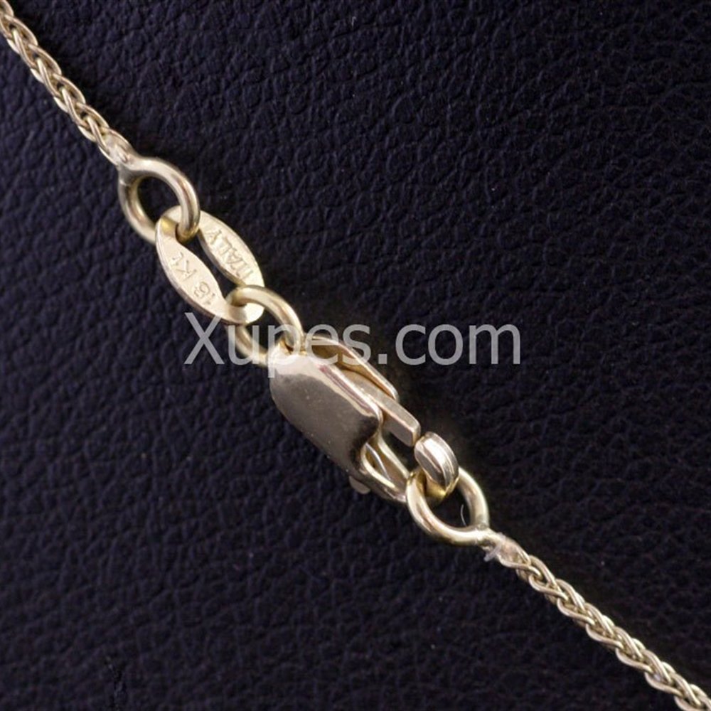 18k White & Yellow Gold 18K White & Yellow Gold Vintage Diamond Pendant With Modern Chain