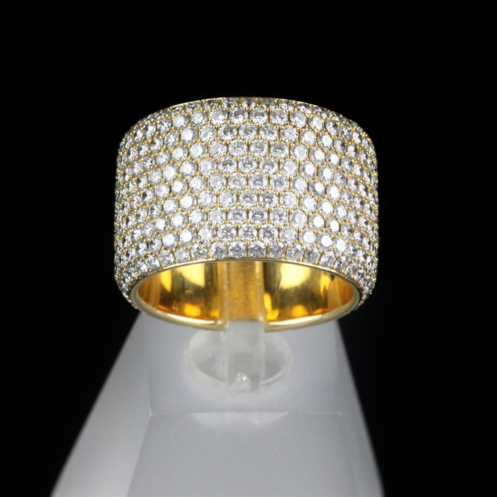Mappin & Webb 18K Yellow Gold Pave Diamond Ring