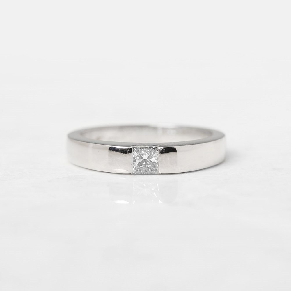 Cartier 18k White Gold Solitaire 0.25ct Diamond Ring
