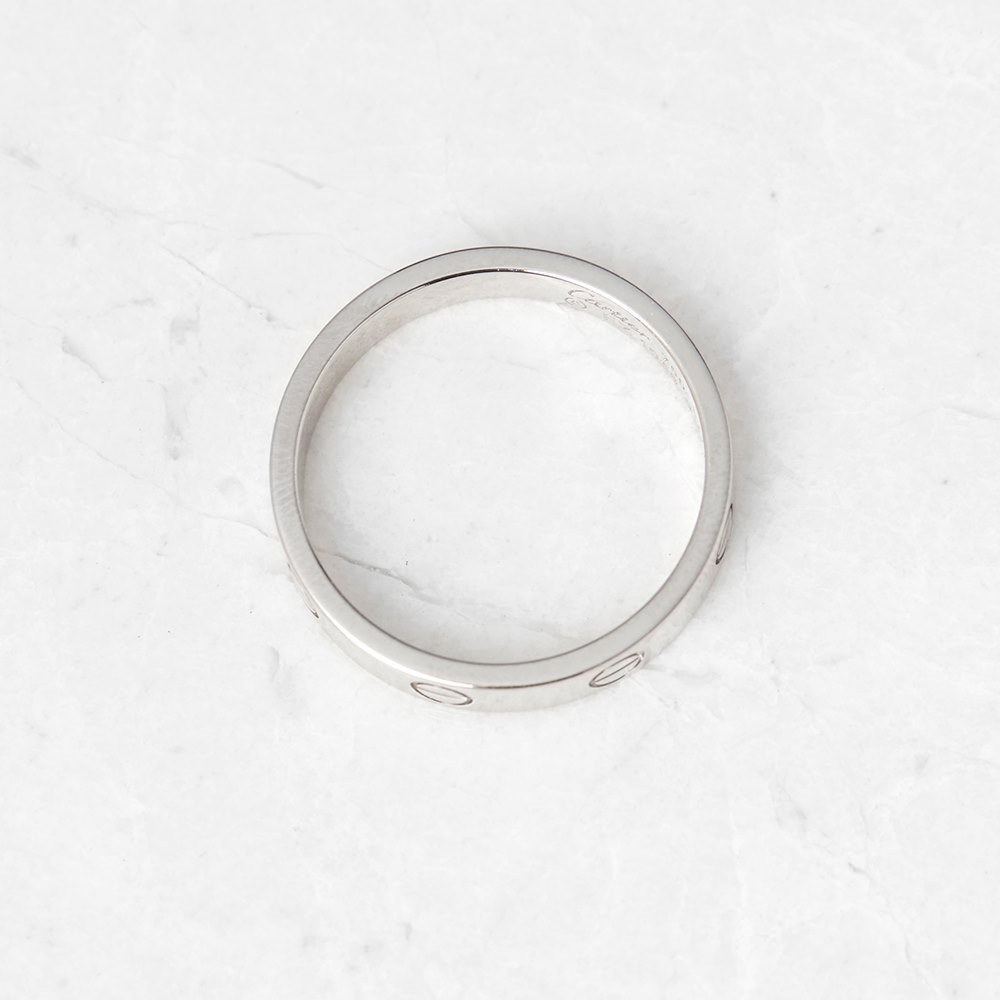 Cartier 18k White Gold Mini Love Ring Size P.5
