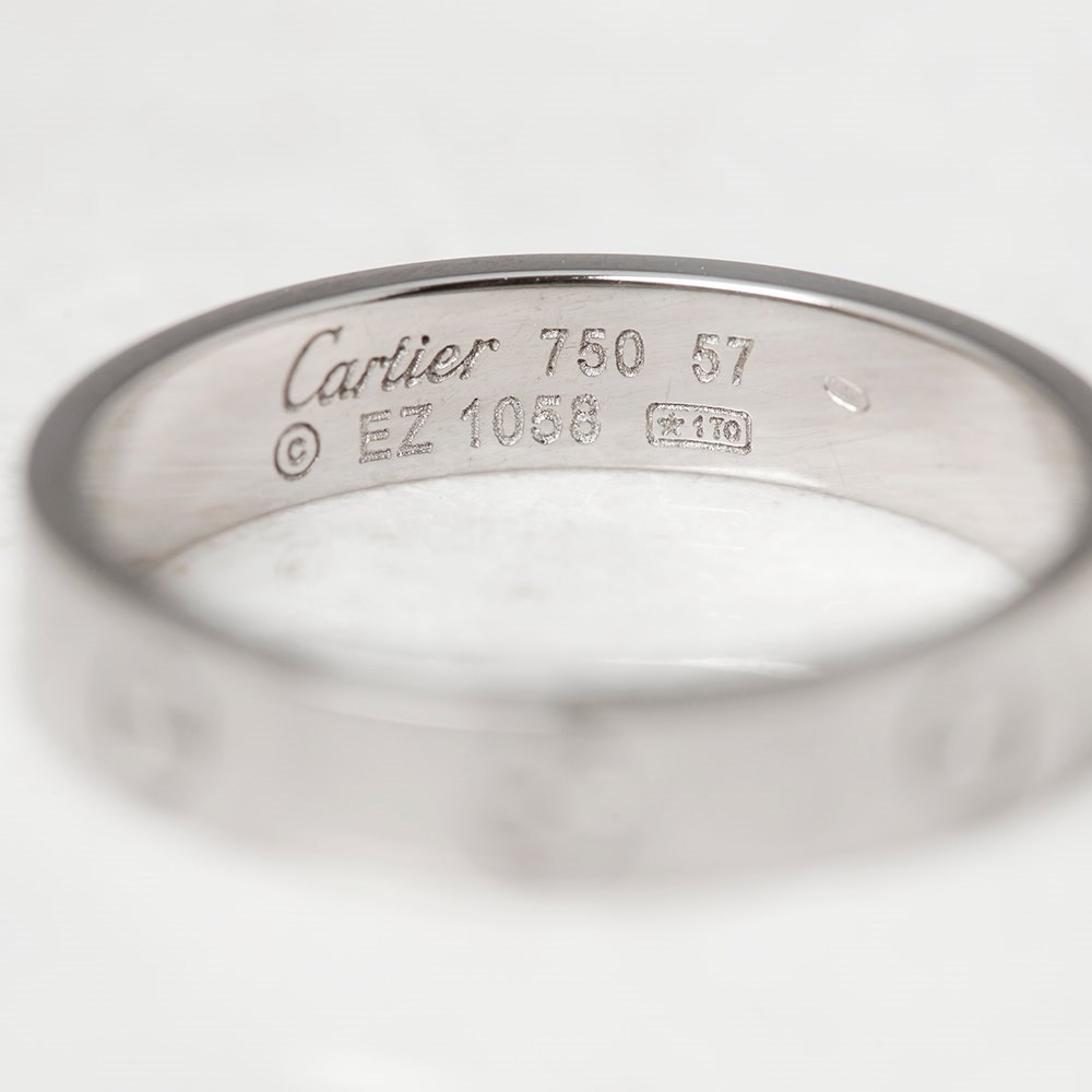 Cartier 18k White Gold Mini Love Ring Size P.5