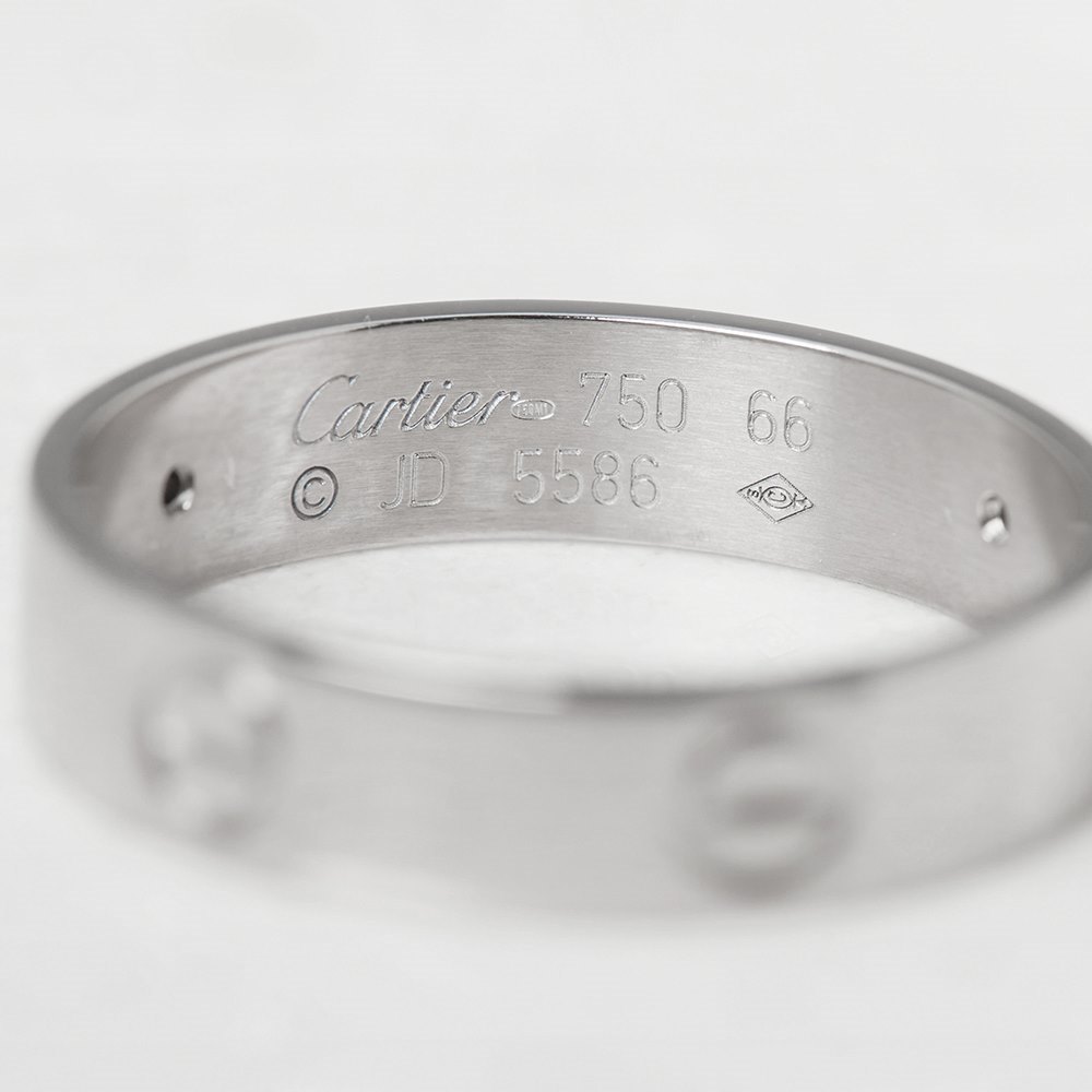 Cartier 18k White Gold Love Ring Size W.5