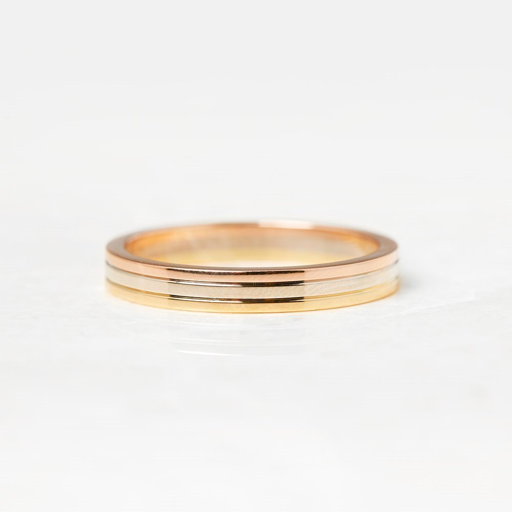 Cartier 18k Yellow, White & Rose Gold Trinity Band