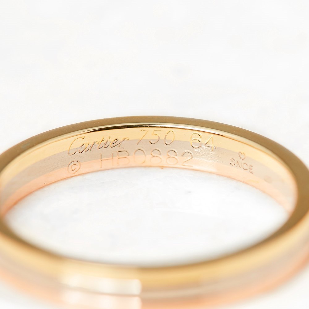 Cartier 18k Yellow, White & Rose Gold Trinity Band