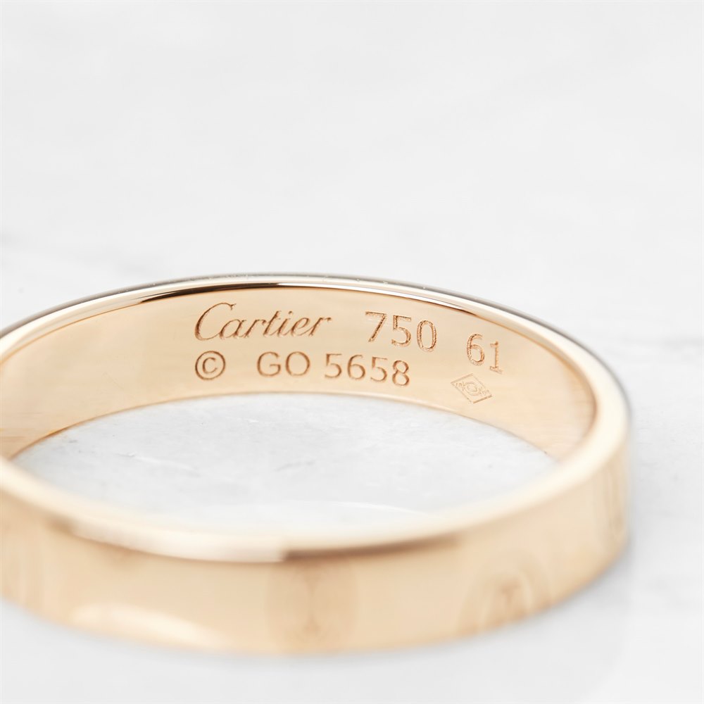 Cartier 18k Rose Gold Double C Logo Design Ring