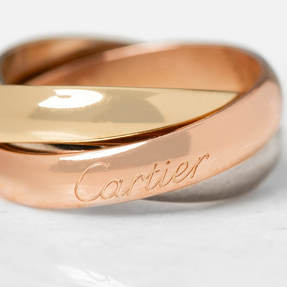 Cartier 18k Yellow, White & Rose Gold Trinity Ring Size H