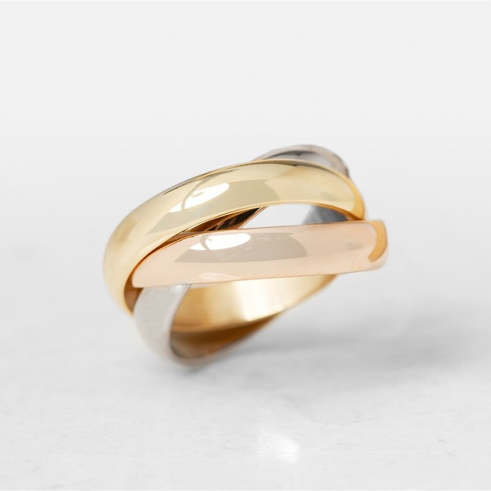 Cartier 18k Yellow, White & Rose Gold Trinity Ring Size H