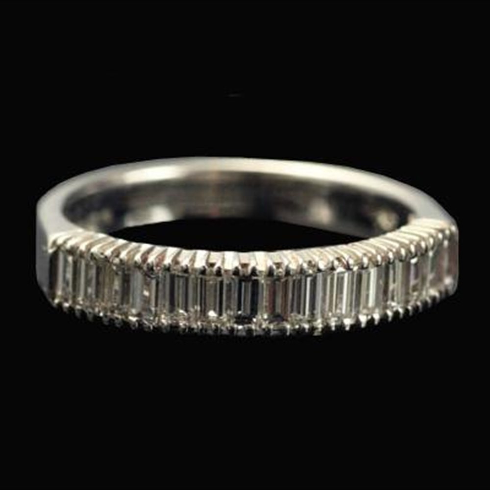 Mappin & Webb Platinum Baguette Diamond Half Eternity Ring