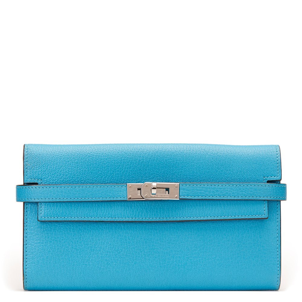 hermes kelly wallet blue