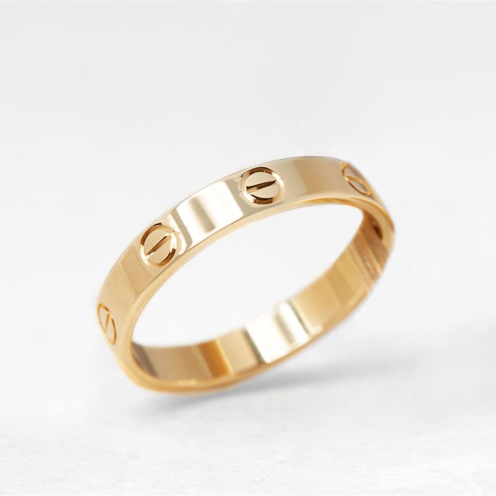 Cartier 18k Yellow Gold Mini Love Ring Size Q