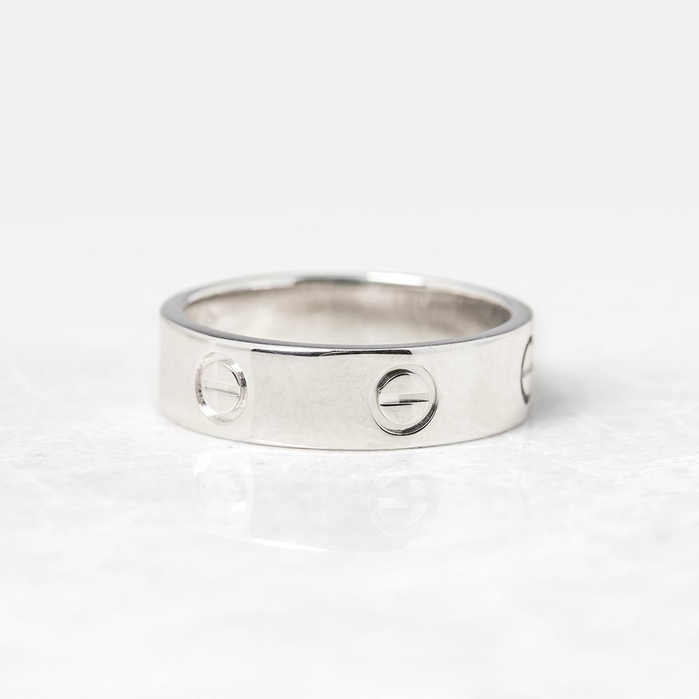 Cartier 18k White Gold Love Ring Size Q.5
